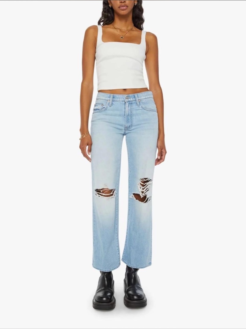 MOTHER Superior The Mid Rise Rambler Zip Flood